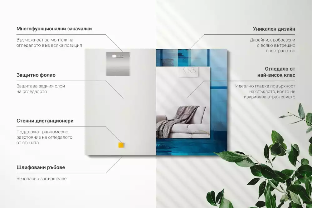 Espelho decorativo Arte azul abstrata