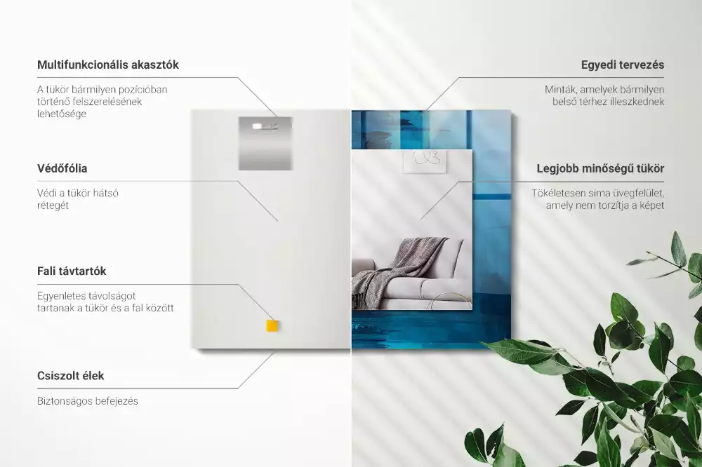 Espelho decorativo Arte azul abstrata