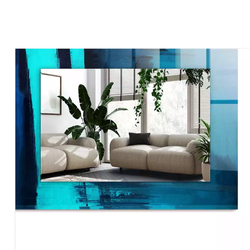 Espelho decorativo Arte azul abstrata