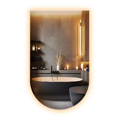Espelho semi oval com iluminação LED