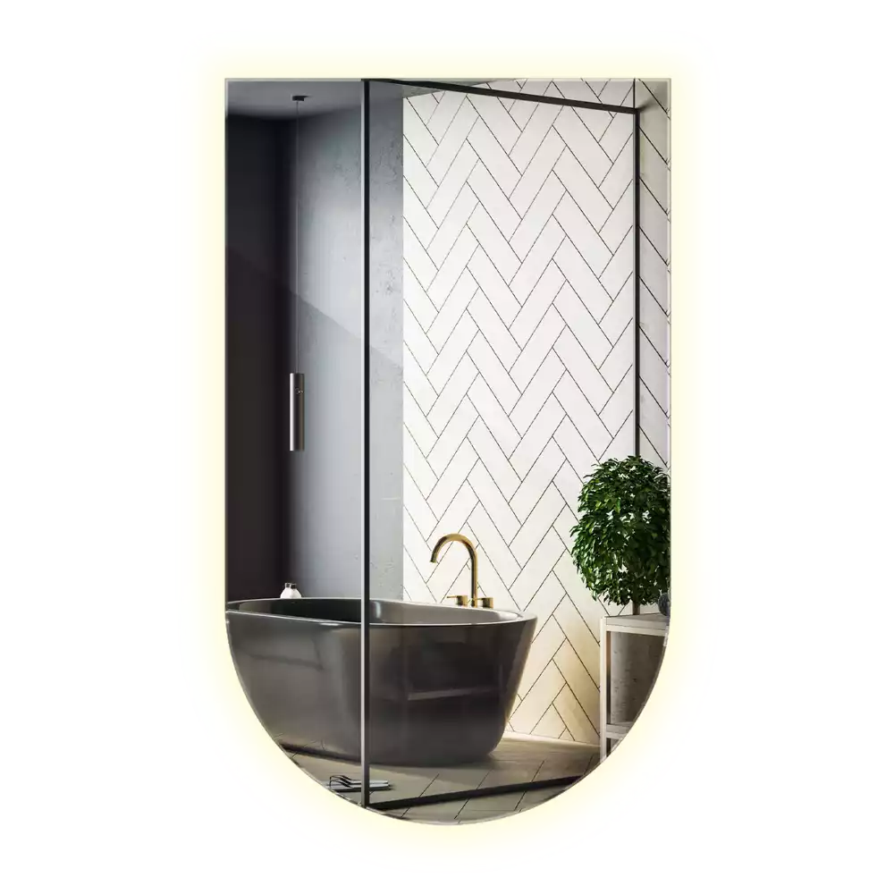 Espelho semi oval com iluminação LED