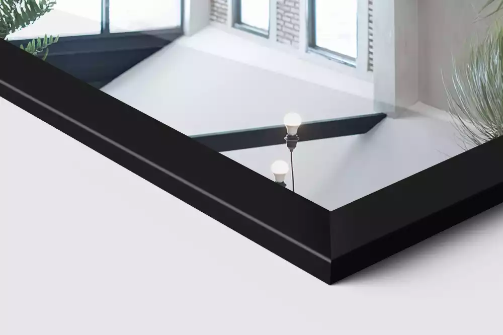 Espelho de pé em moldura preta