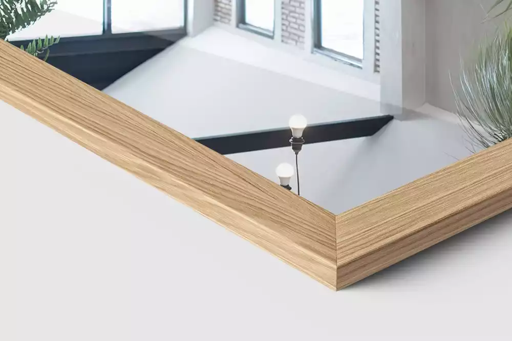 Espelho de pé em moldura cor carvalho