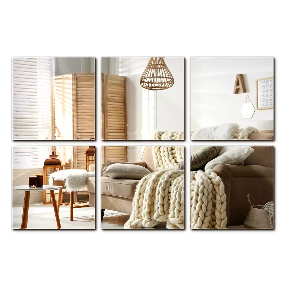 Azulejos espelhados quadrados autoadesivos