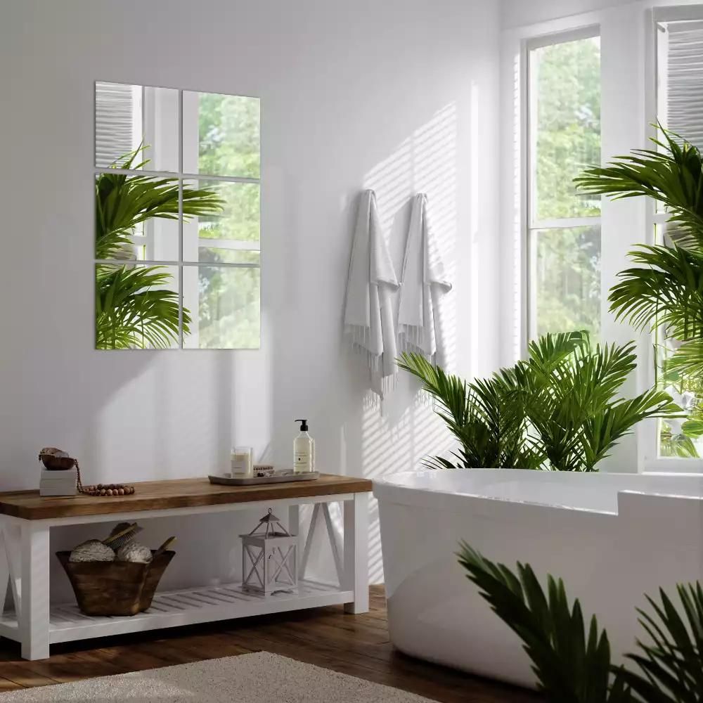 Azulejos espelhados quadrados autoadesivos