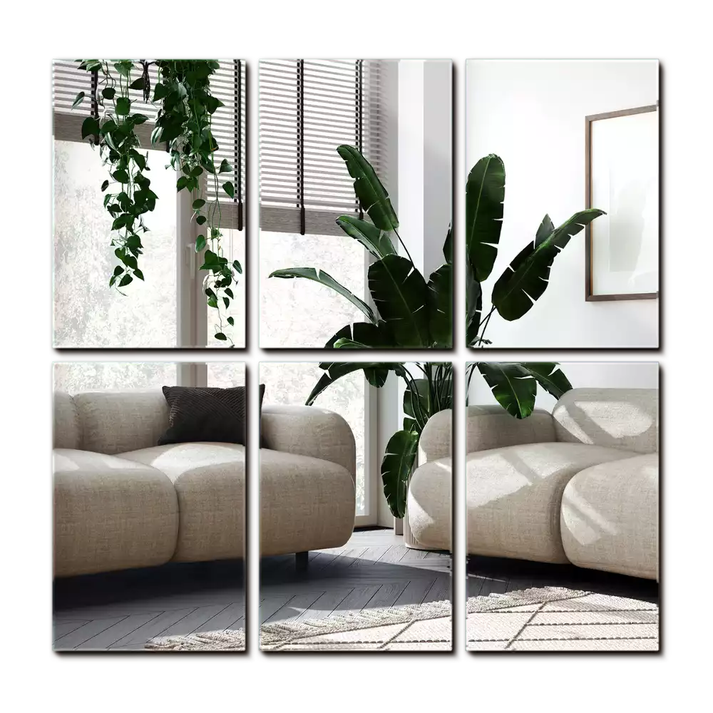 Azulejos de espelho retangulares autoadesivo