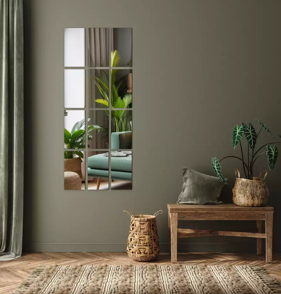 Azulejos de espelho retangulares autoadesivo