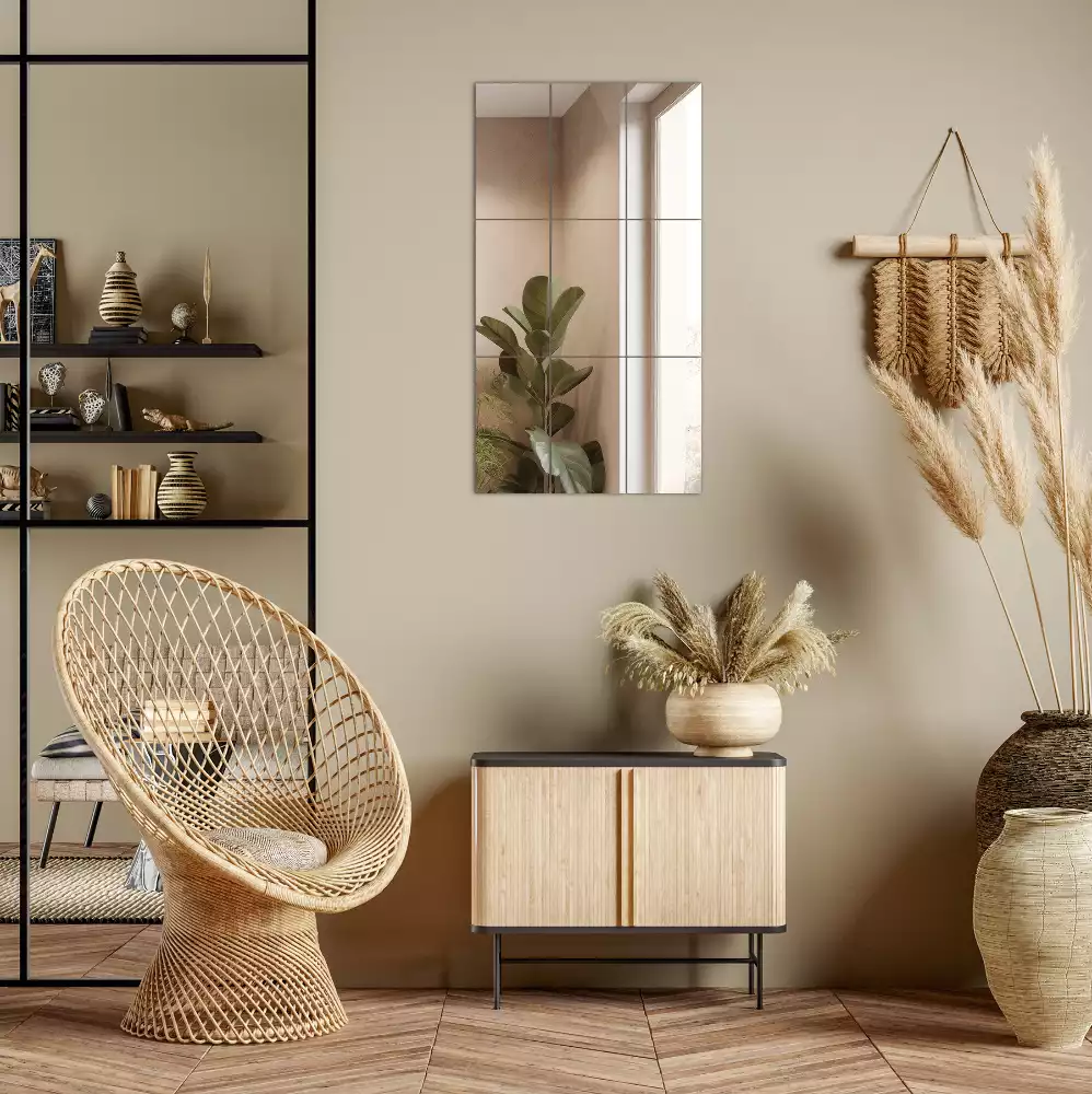 Azulejos de espelho retangulares autoadesivo