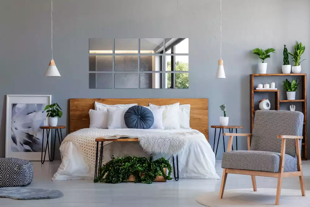 Azulejos de espelho retangulares autoadesivo